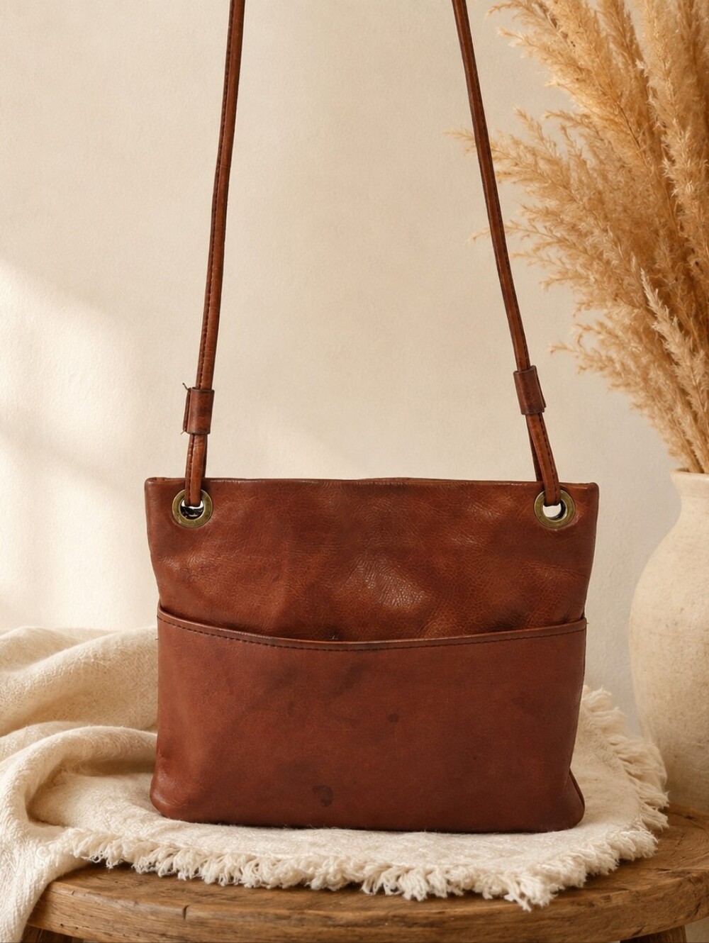 Leather Margot Crossbody Handbag Purse Brown Minimalist Quite Luxury